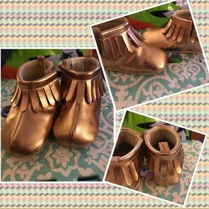 GYMBOREE Gold Fringe Boots